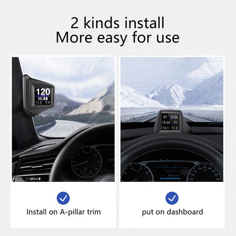 OBD2 GPS Многофункциональный Проекционный Дисплей Автомобильный Спидометр Давление Турбонаддува Температура Масла Расход Топл...