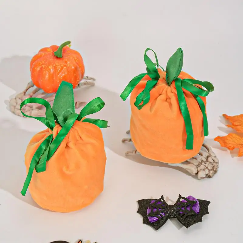 

Halloween Candy Bags for Children Trick or Treat Goody Bags Nonwoven Pumpkin Bags with Handles 2023 Happy Halloween Decoration