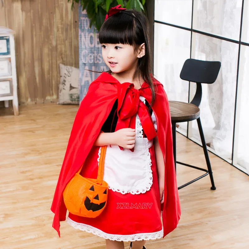 

Girl Halloween Costume Kids Girls Dress Children Little Red Riding Hood Cosplay Dress Princess Baby Party Cosplay Costumes
