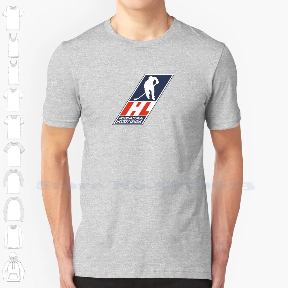 

Футболка с логотипом международной хоккейной лиги (IHL), повседневная Уличная одежда, футболка с принтом логотипа, графическая футболка из 100% хлопка