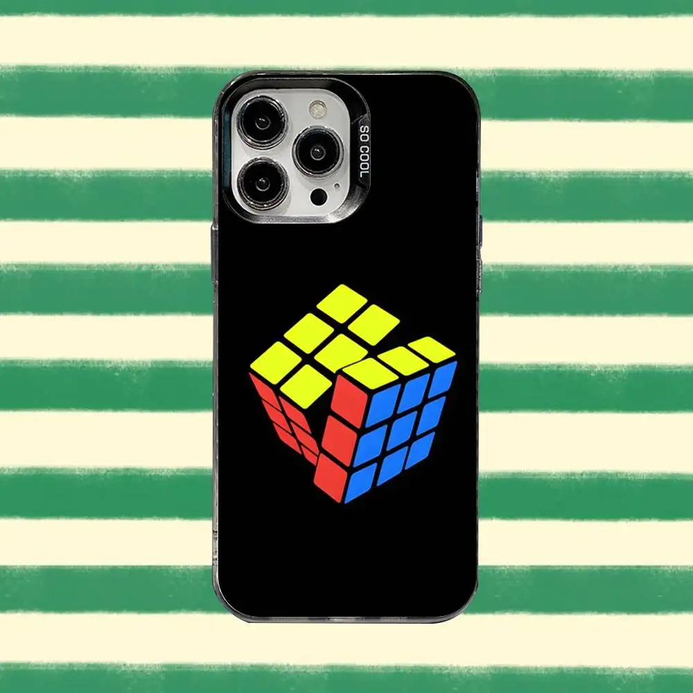 Фото R-Rubiks Cube Phone Case For iPhone 16,15,14,13,12,11,8,7,Pro,Max,Plus,Mini,XS,SE Anti Fall Black Matte Hard №5