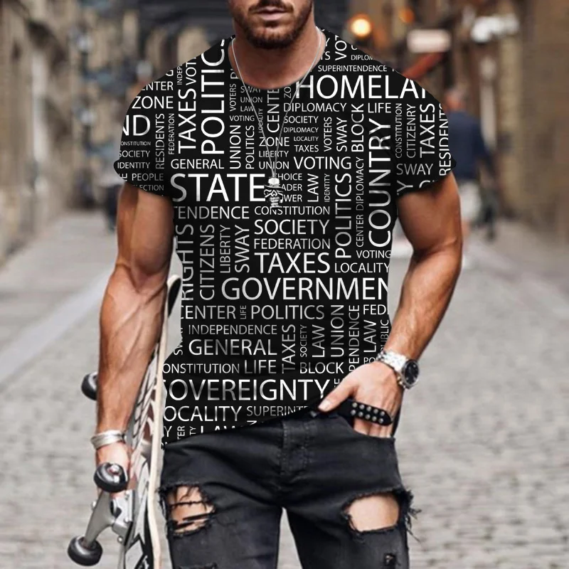 

New Men's T Shirts Summer Monogram Personalized All Over T Shirts Plus Size 3D Printed Short Sleeve T Shirts