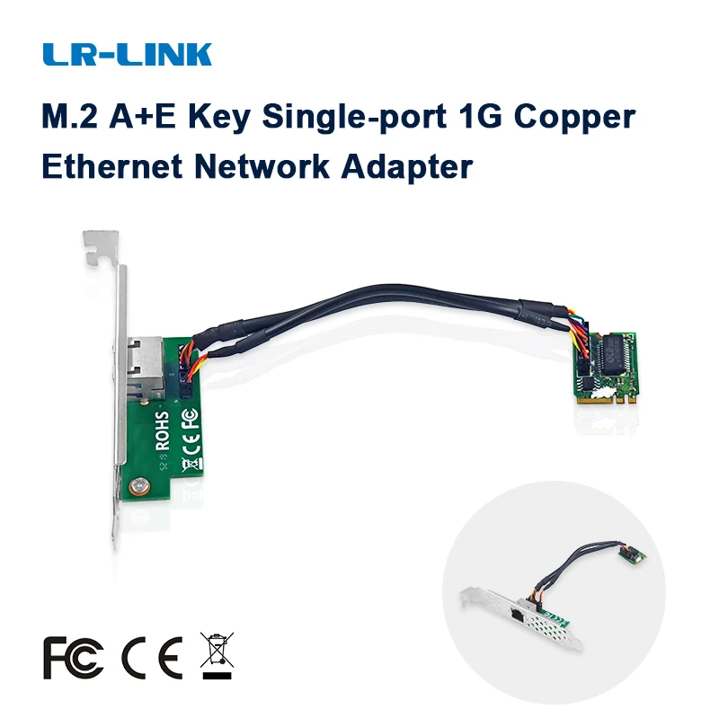 LR-LINK 2210PT M.2 A+E Key Single-port 1GCopper Ethernet Network Card PCI Express Server Adapter NIC Intel Chip Based