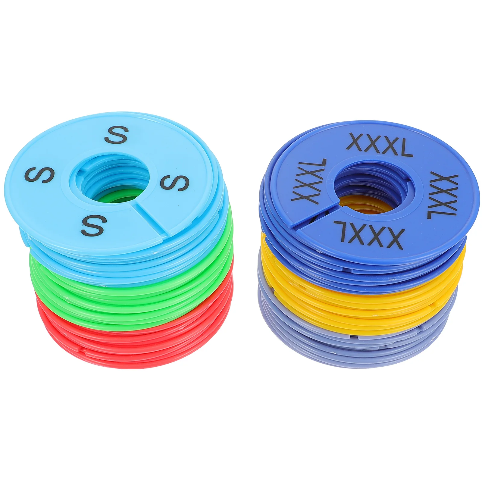 

60 Pcs Size Separator Clothes Dividers Hanger Round Plastic Coat Hangers Organizers Tags Home Wardrobe Classification Clothing