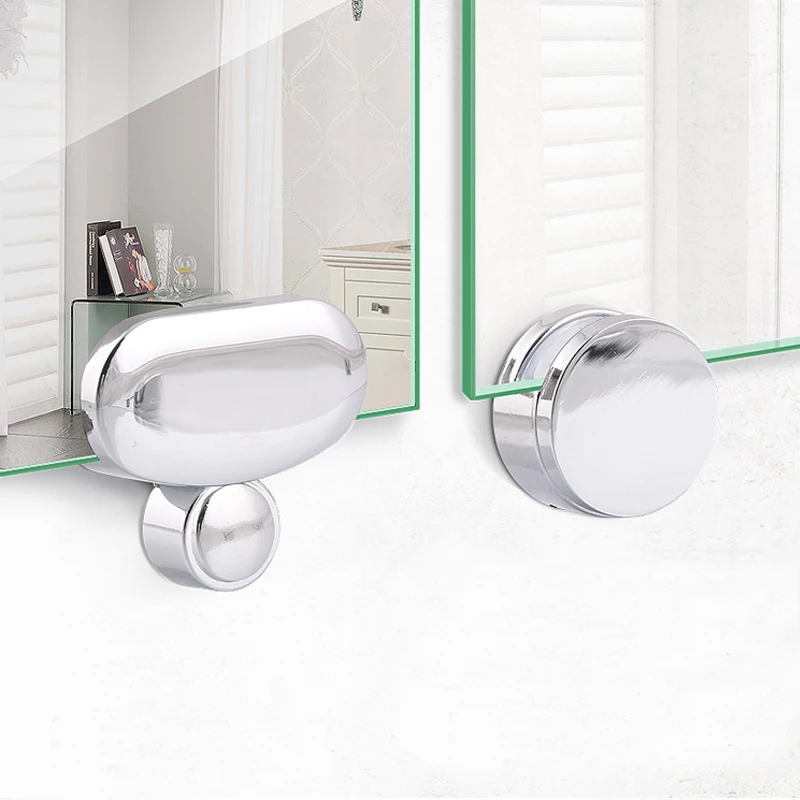 

4PCS Wall Mount Frameless Mirror Clip Glass Clamps Bathroom Glass Clip Mirrors Supporting Thickness:3-5mm