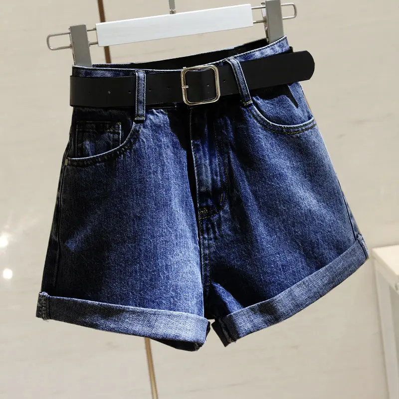 2023 Summer High-quality Shorts Casual High Waist Denim Shorts Loose Wide Leg A-line Hot Pants Korean Fashion Women Clothing
