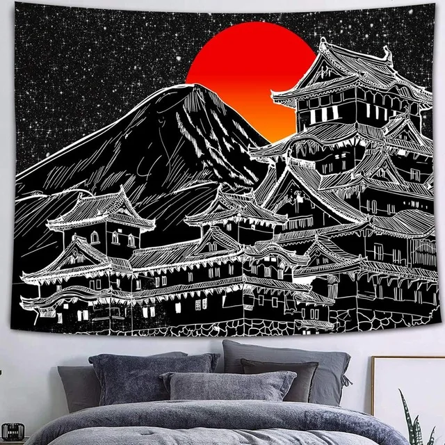 

Psychedelic Galaxy Nebula Mountain Abstract Art Tapestry Bedroom Living Room Room Decoration Beautiful Anime Tapestry