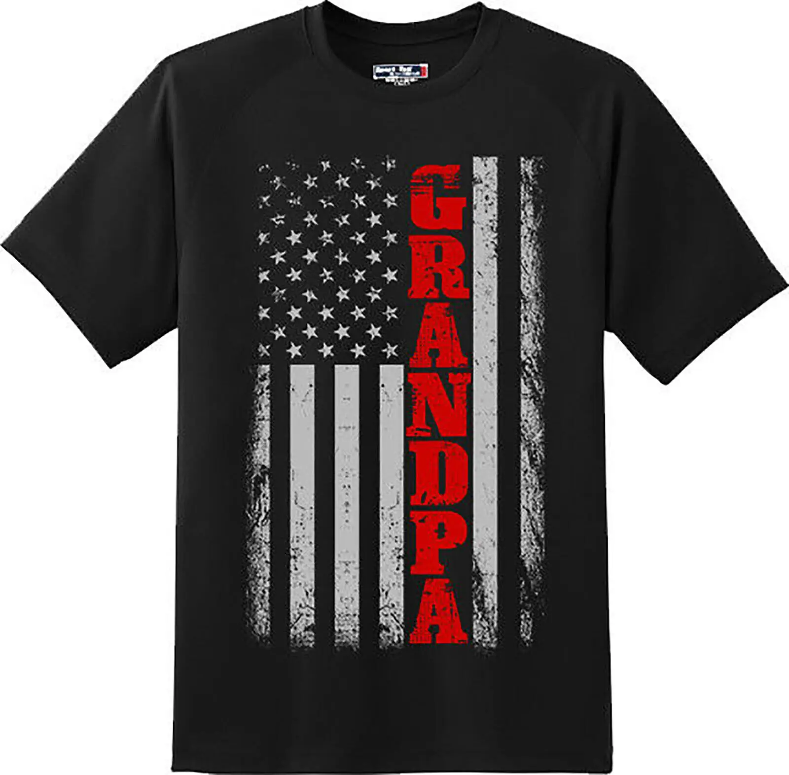 

Футболка мужская хлопковая с круглым вырезом, повседневный топ с коротким рукавом, с флагом США, в стиле Харадзюку, с принтом дедушки, дедушк...