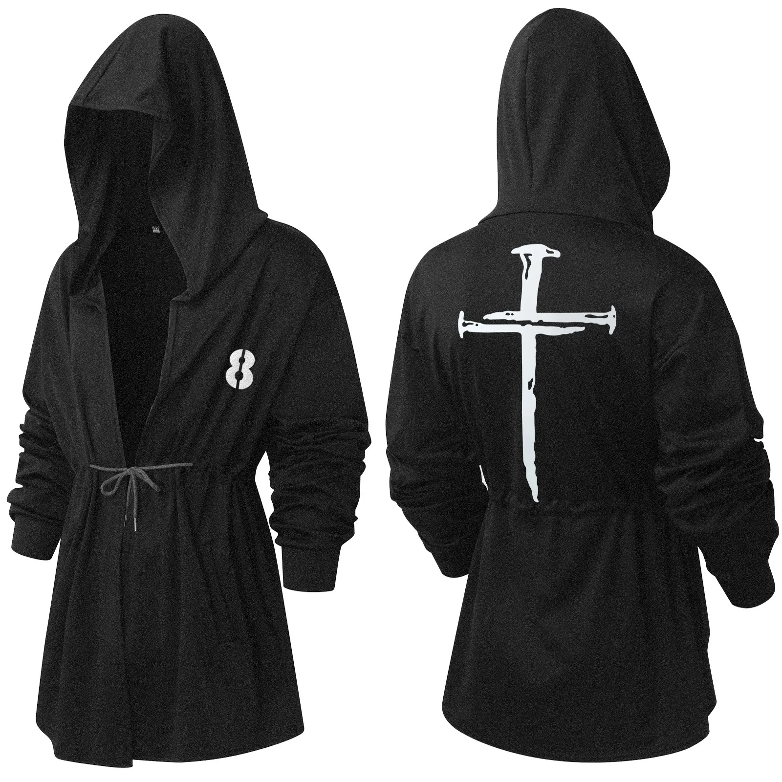 

Vintage Medieval Gothic Assassins Creed Hooded Jacket For Men Long Sleeve Drawstring Sweatshirt Halloween Costume