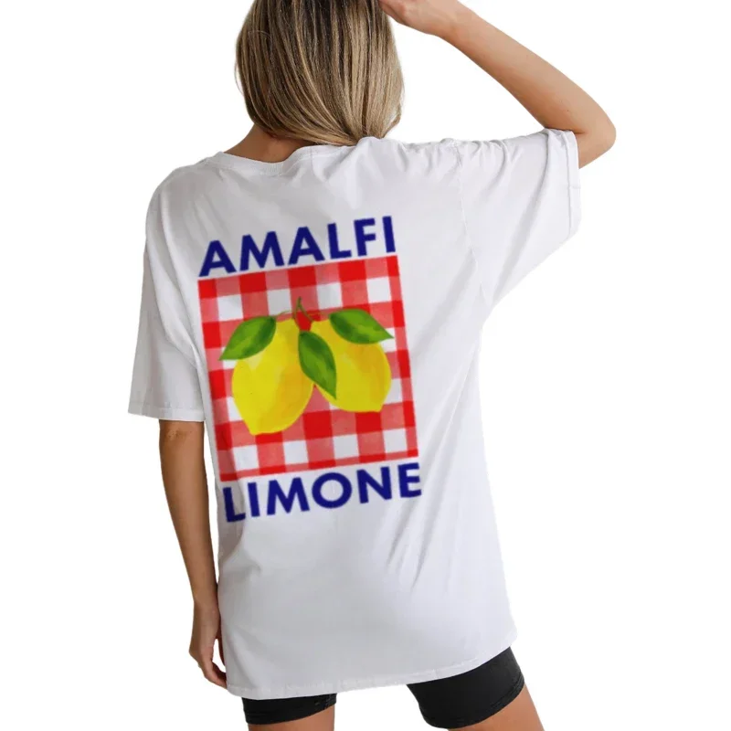 Женская футболка большого размера Amalfi Limone милая итальянская с фруктами лимона