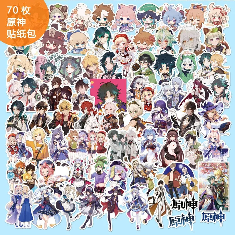 

70 шт., аниме-наклейки для ноутбука, чемодана, скейтборда, гитары