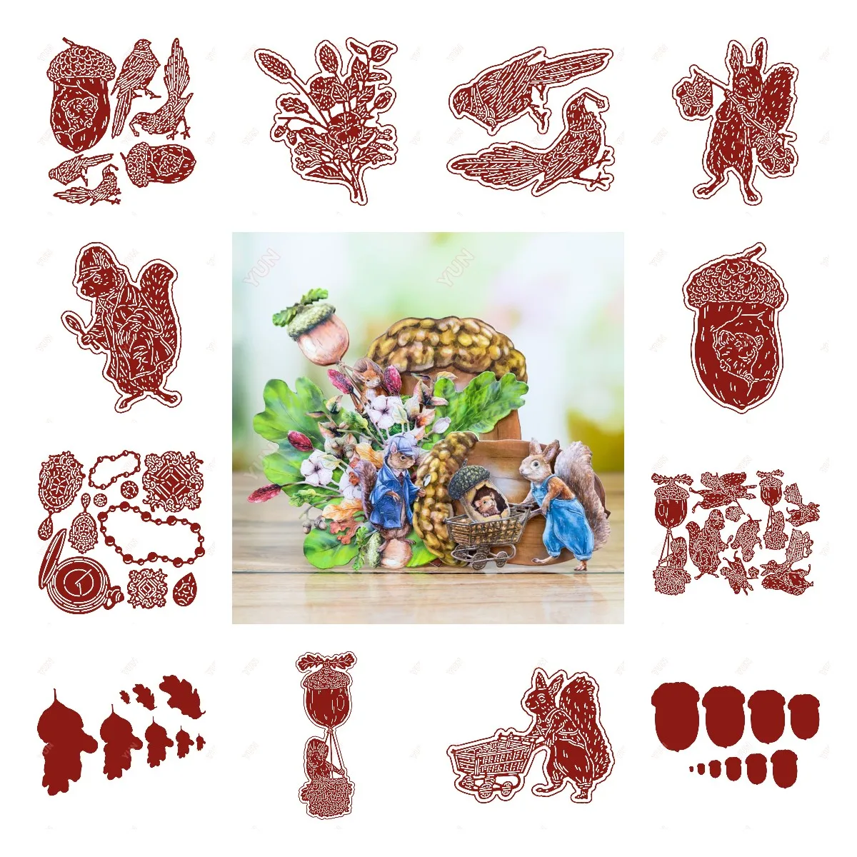 Блестящий яркий драгоценный камень кенгуру могучий дуб металлические Вырубные