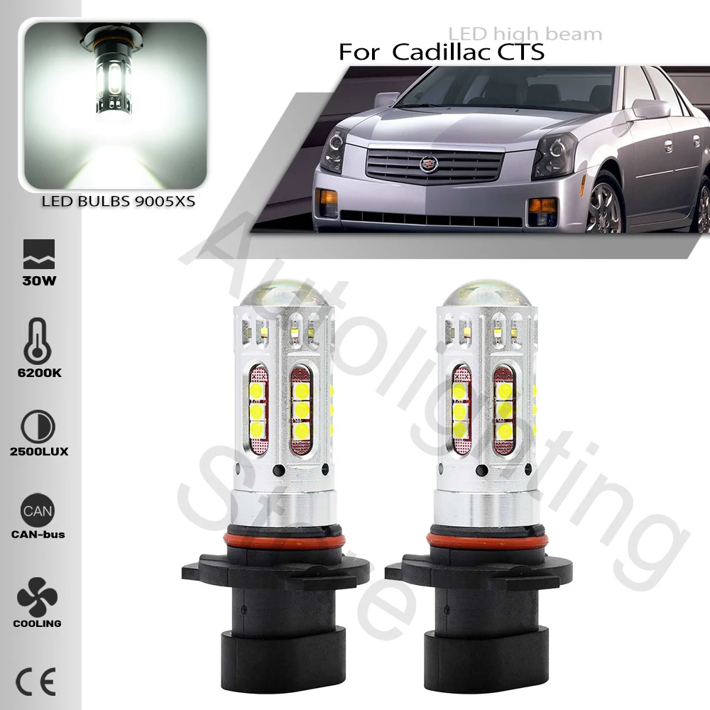 

2 шт. светодиодная лампа для фар 9005XS для Cadillac CTS SRX Chrysler Sebring Coupe PT Cruiser Concorde LHS 300M дальнего света Canbus