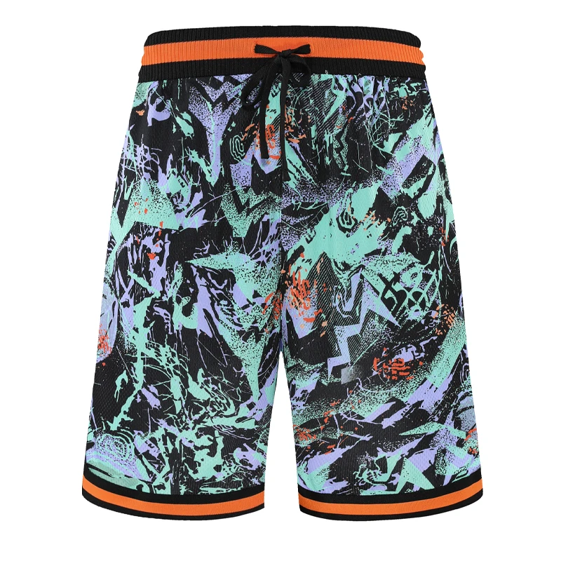 Basketball Pockets Shorts Outdoor Men Sporting Beaching Bottoms 3D Print Traning Bodybuilding Breathable Gym Running Short