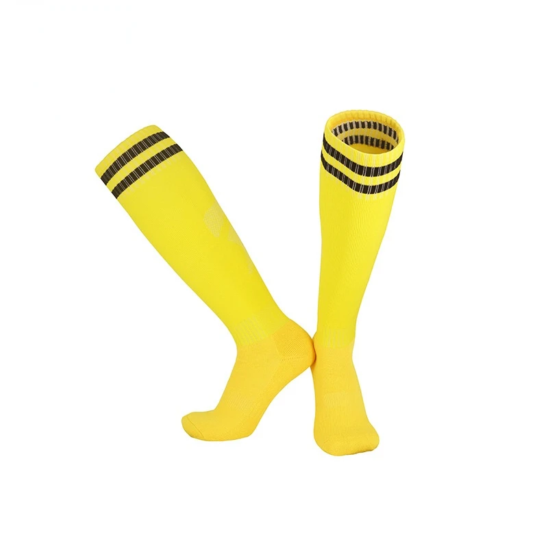 Enlarge 3 Pairs Children's Football Socks Spring & Autumn High Elasticity Soft Breathable Towel Bottom Knee High Socks Kids Sports Socks