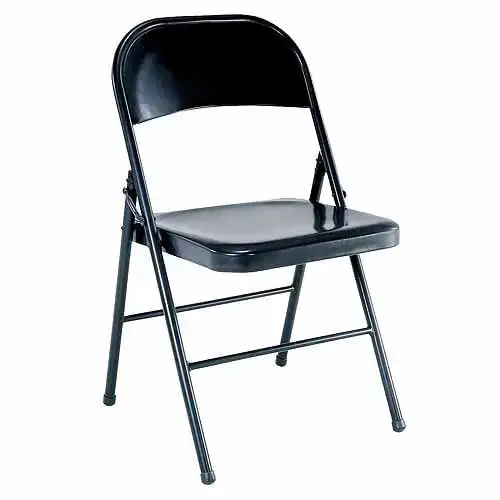 

Metal Folding Chair, Double Braced, Black