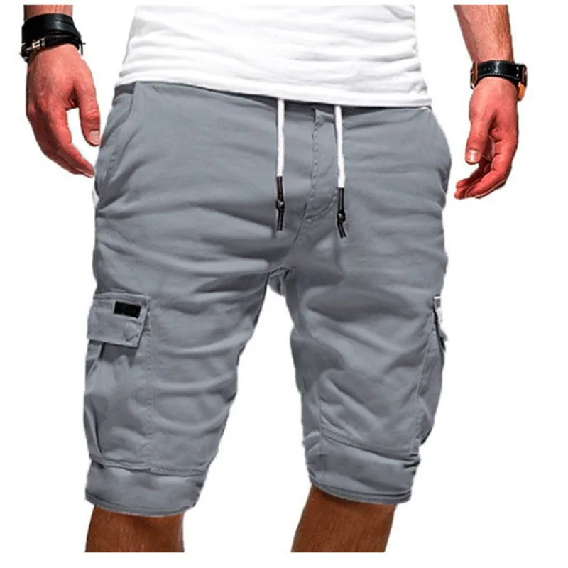 2021 New Summer Loose shorts men jogging short pants Casual fitness streetwear men Multi-pocket sport casual hip cargo shorts