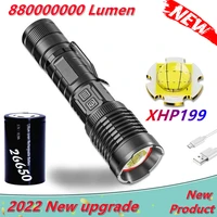 9 cores xhp199 led torch 8800000lm zoomable usb rechargeable led tactical flashlight by 1865026650 battery for outdoor camping