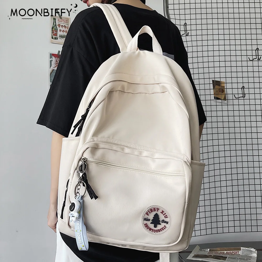 

Girl Solid Color Fashion School Bag College Student Women Backpack Trendy Travel Lady Laptop Cute Backpack Green New Female Bag