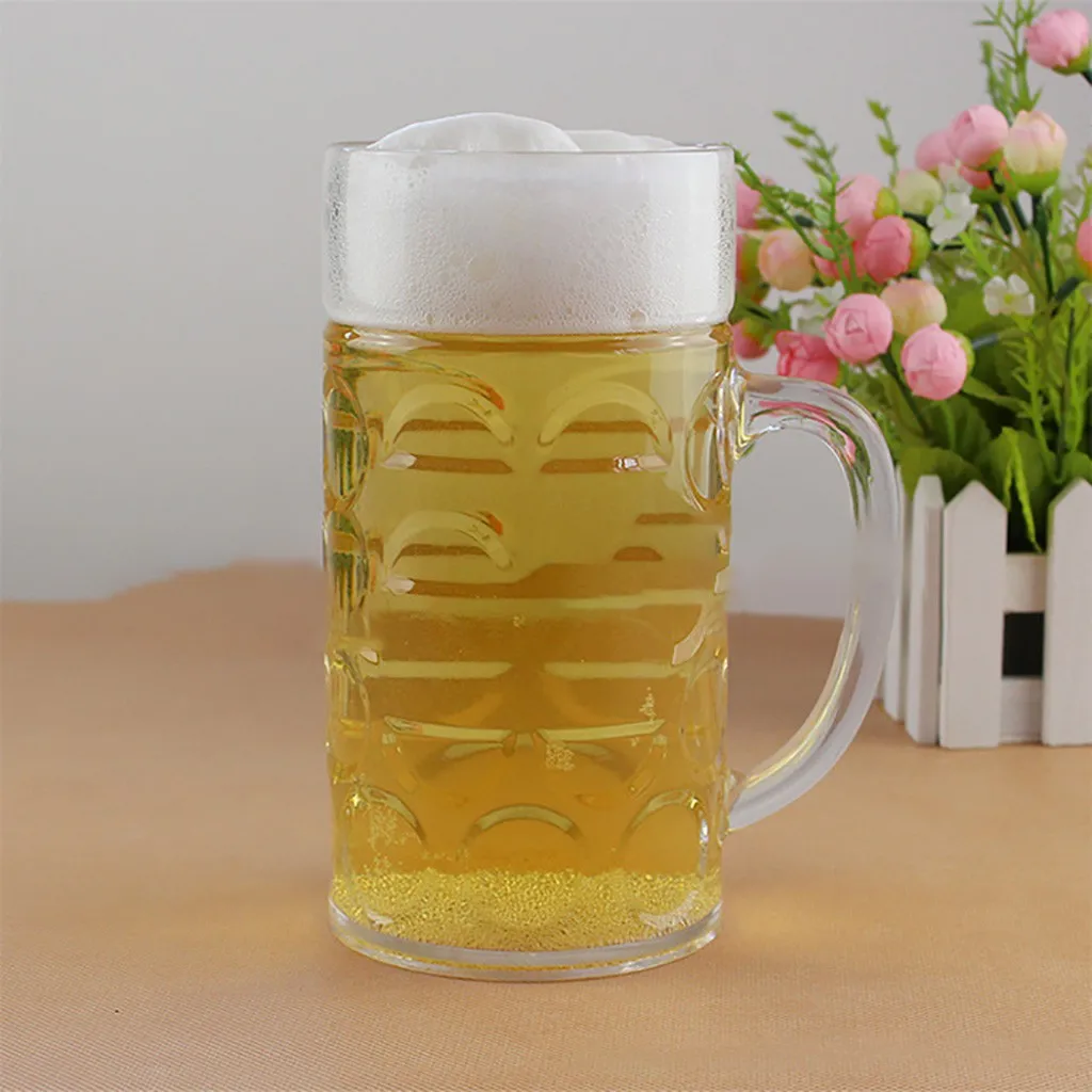 

32oz Transparent Beer Mug Plastic Unbreakable Breakfast Milk Coffee Juice Water Cup Barware Drinkware for Home Party Bar KTV