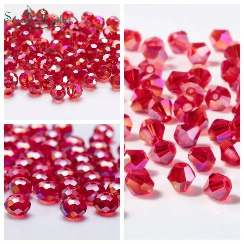 Граненые бусины из биконов 3/4/6/8 мм красные в Чехии Круглые стеклянный шарик дюйма