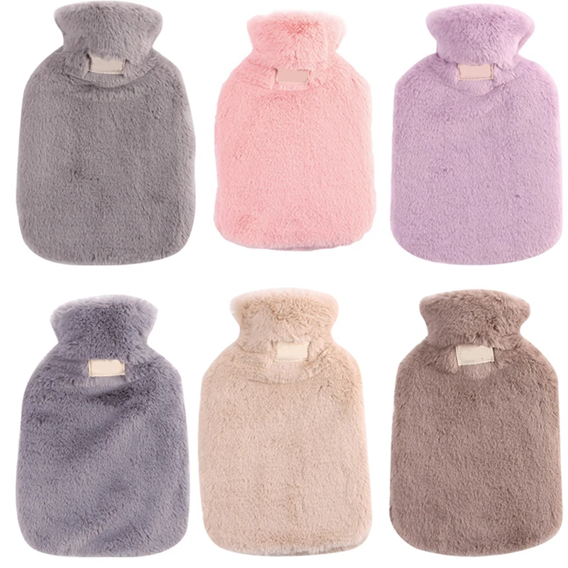 

800ml Hot Water Bottle Soft to Keep Warm in Winter Portable and Reusable Protection Plush Covering Washable and Leak-proof Warm