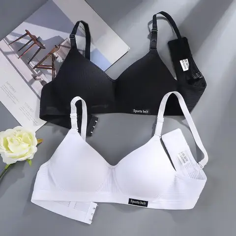 Lady Bra Three Buckles Comfortable Push Up Back Closure Student Brassiere  Women Sports Bra  for Home