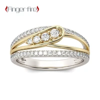 exquisite fashion cross two tone diamond ring festive banquet anniversary jewelry