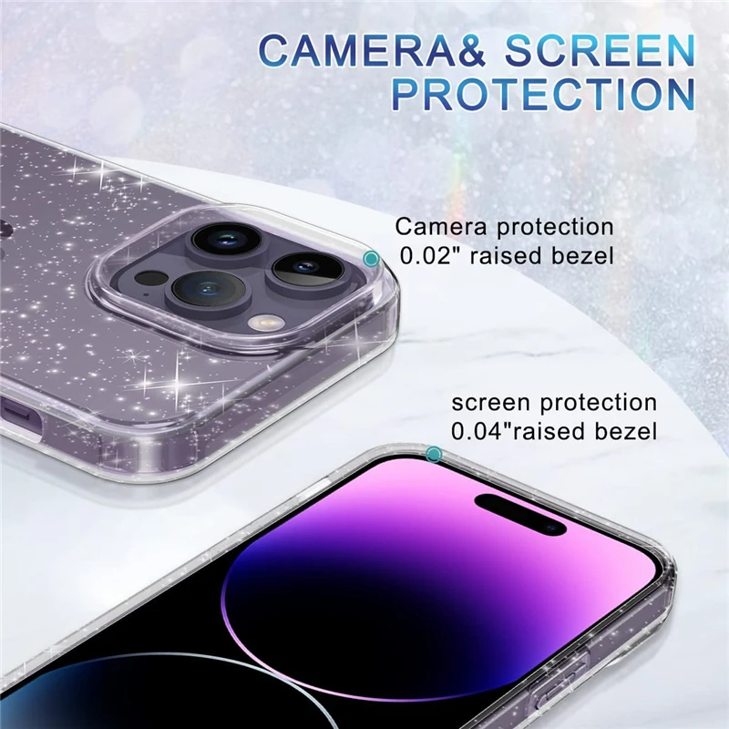 Кристально чистый блестящий блестящий блестящий чехол для iPhone 14 13 11 Pro Max 12 Mini XS XR X 8 7 Plus 14Pro 13Pro Promax i14 Женская обложка на.