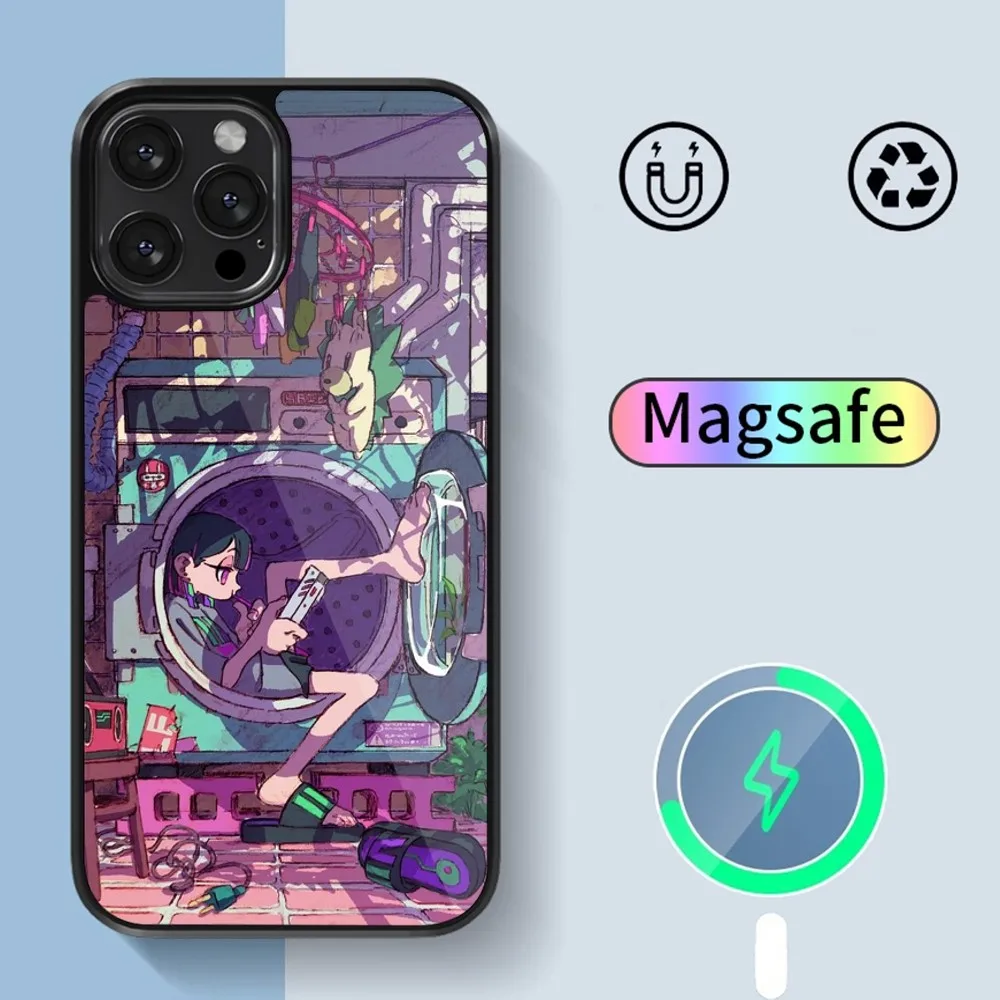 Мультяшный чехол Z-Zutomayo для телефона iPhone 14 13 12 11 15 Pro Max Plus Magsafe Магнитный