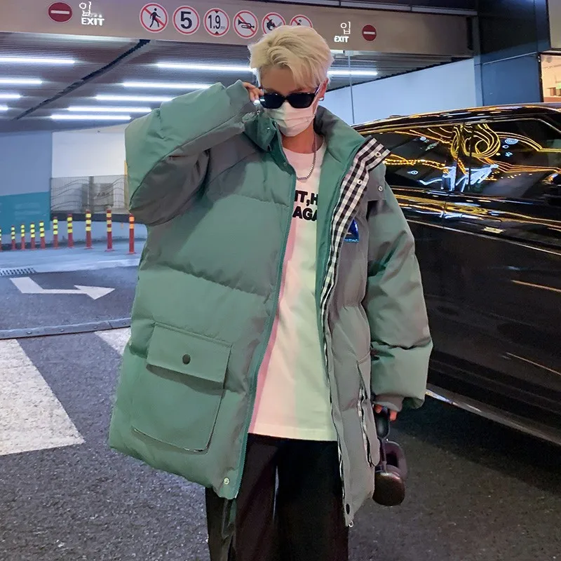 Пуховик с хлопковой подкладкой мужская зимняя утолщенная модная брендовая