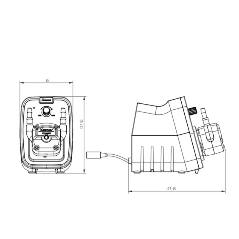 Регулируемый поток 250-600 мл/мин BPT тюбик перистальтический дозатор лака для ногтей