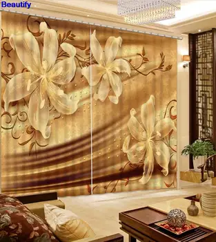 Beautify Custom Sheer Curtains 3D Flowers Curtains Blackout The Living room Bedroom Curtains Window Curtains For Hotel Office