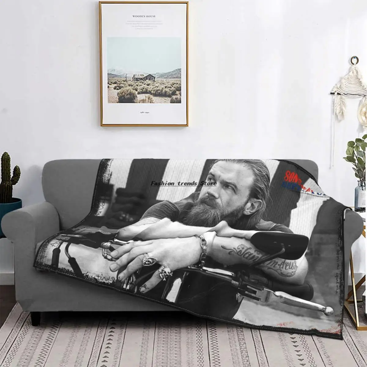 

Sons Of Anarchy Rock Blanket Crime Ryan Plush Opie Winston Soft Throw Blankets for Coverlet Textile Decor