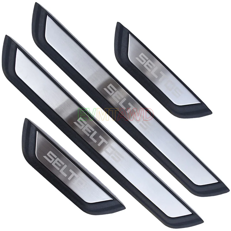 

Аксессуар для Kia Seltos 2020-2024 2025 из нержавеющей стали, накладка на порог автомобиля, защита от ударов, защита педали, накладка, стиль