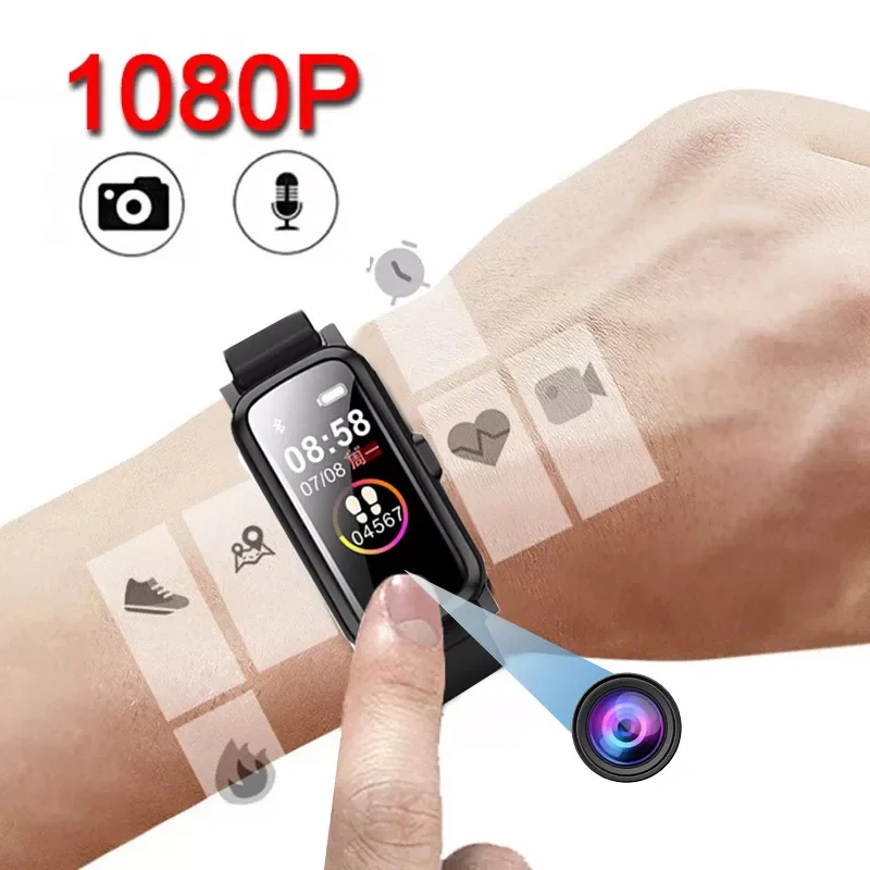 

Awesome IP68 Waterproof Wearable Video Camera Watch Recorder Color Smart band Cam Heart Rate Monitor 256GB