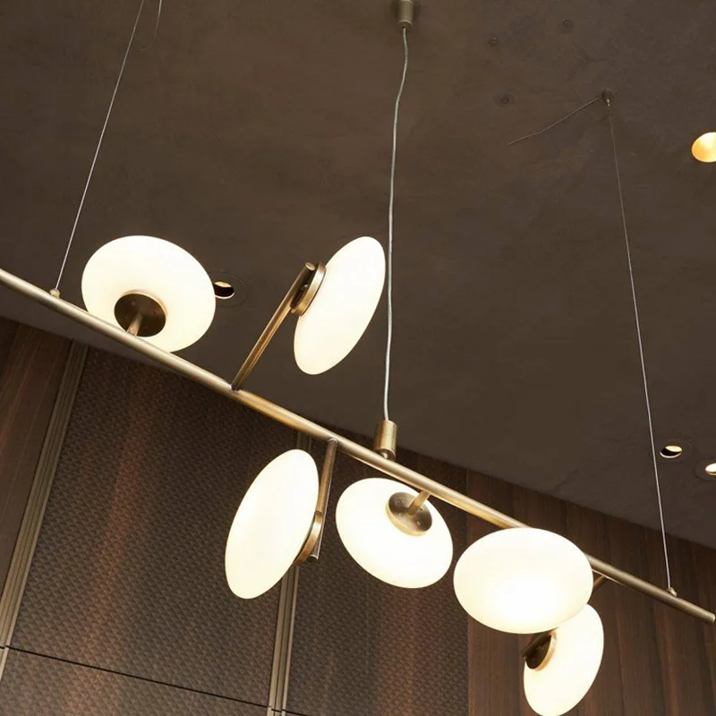 

LED Pendant Lamp Light Chandelier Creative Designer Postmodern Bar Dining Decoration Ceiling Table White Blown Glass Luster