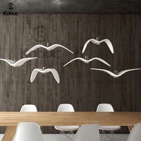 kobuc nordic seagull design resin led pendant light for barkitchen birds acrylic lustre ceiling suspension luminaire light