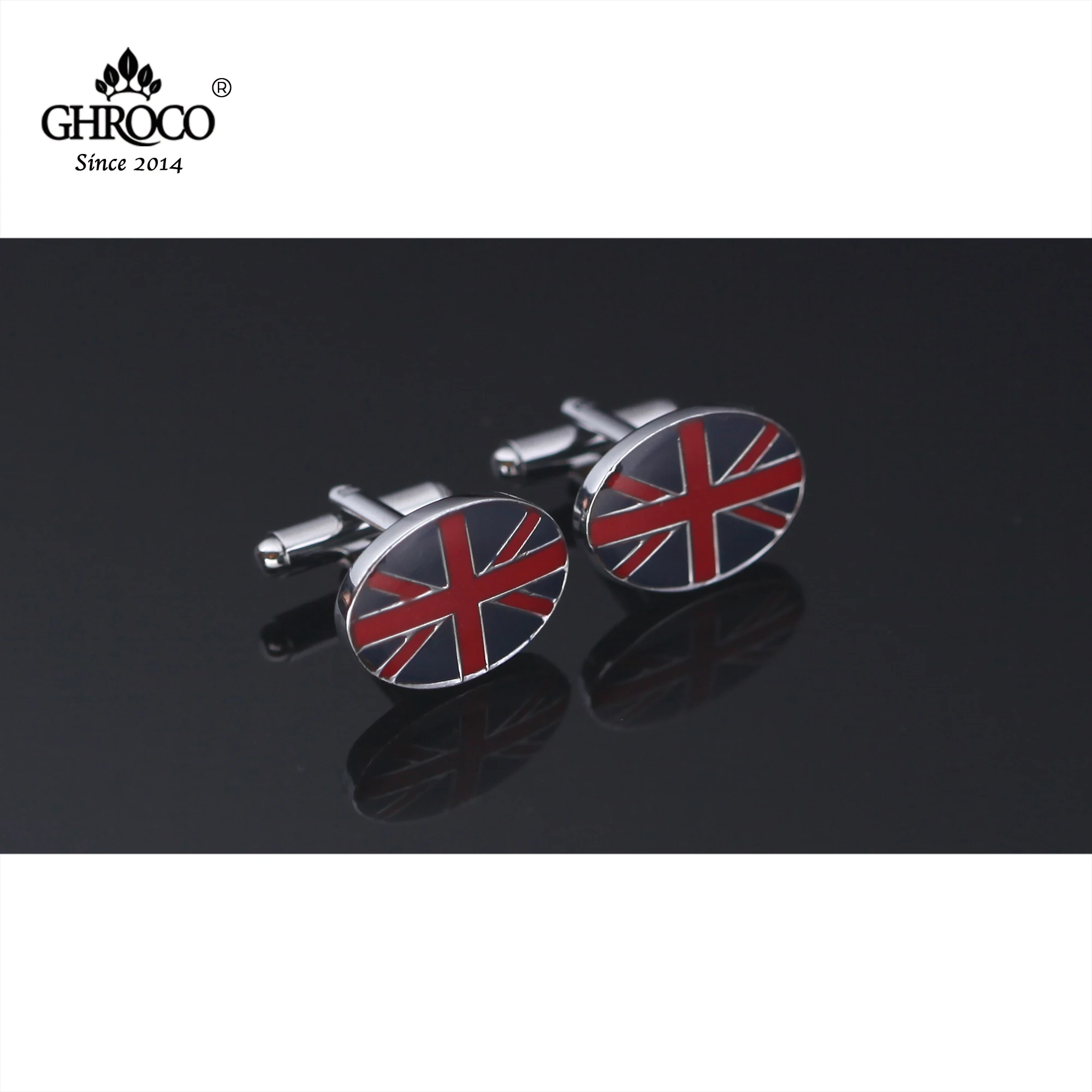 

GHROCO High Quality Exquisite British Flag Epoxy French Shirt Cufflinks Fashion Luxury Gifts Business Men and Women Groomsmen