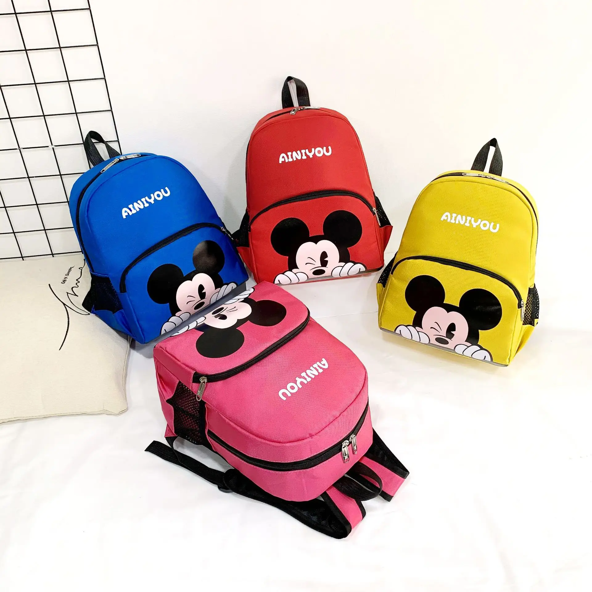 

Disney Mickey Backpack Cute Cartoon Mickey Mouse Backpack Fashion Casual Simple Student Schoolbag Nylon Backpack