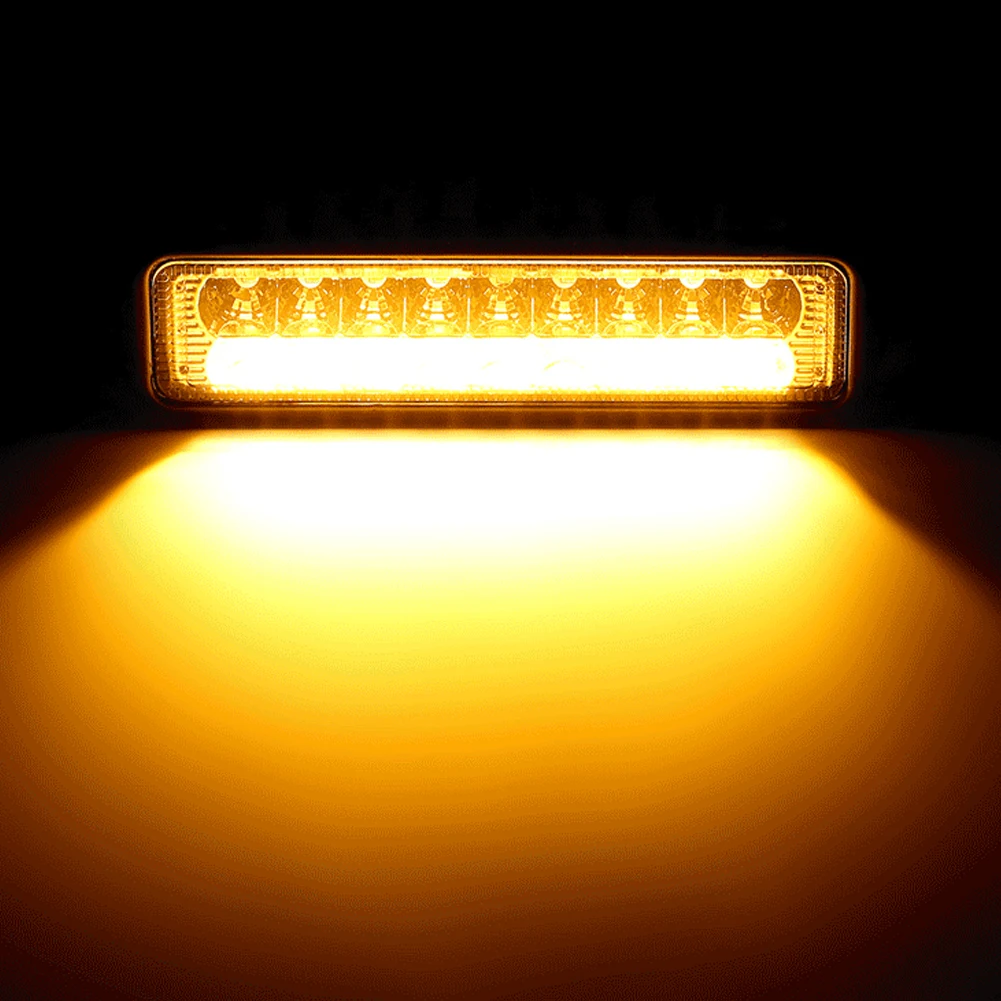 

Автомобильный светильник 18 светодиодов рабочий свет желтый и белый двухцветный внедорожный фсветильник IP67 12 В-24 в 6000K белый и 3000K Янтарный