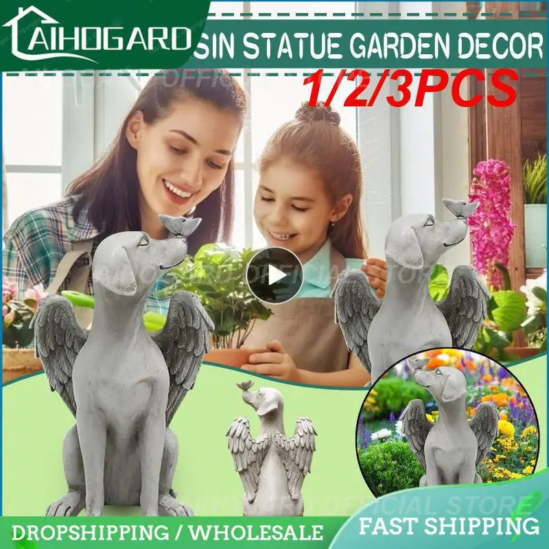 

1/2/3PCS Memorial Statue, Angel Dog Remembrance Keepsake Sculpture Grave Marker Resin Figurine to Honor a Cherished Pet