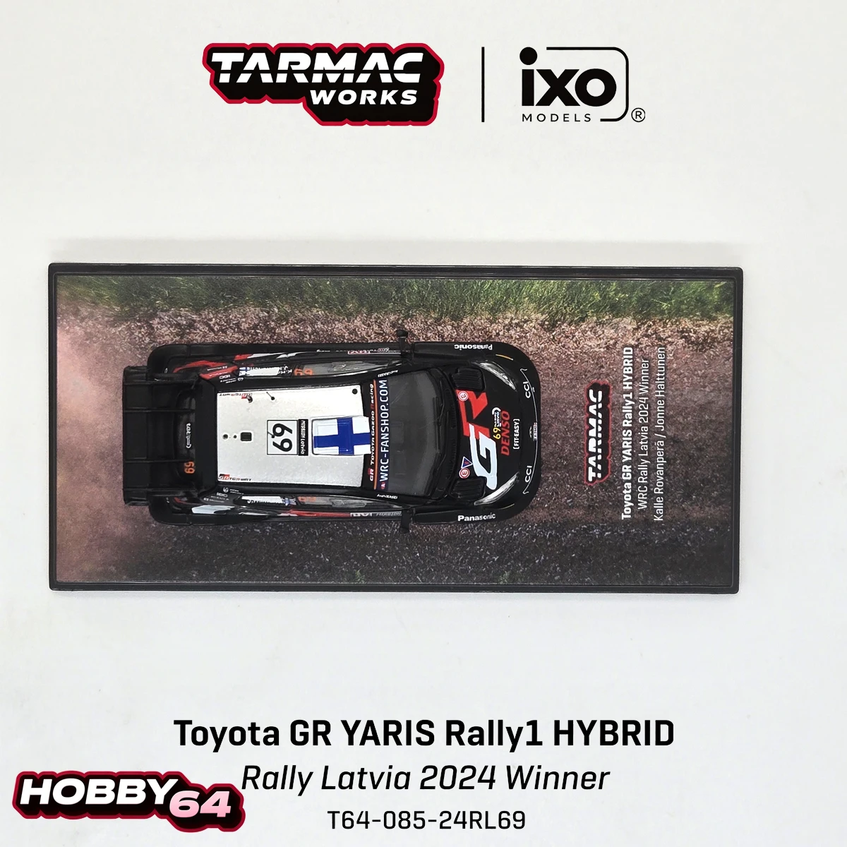 В наличии, быстрая доставка: Tarmac Works X IXO 1:64 GR YARIS Rally1 HYBRID # 69 Латвия 2024 Winner Rally T64-085-24RL69 Модель автомобиля из литого металла (art.: 3920dcaecdf44) - 3920dcaecdf44