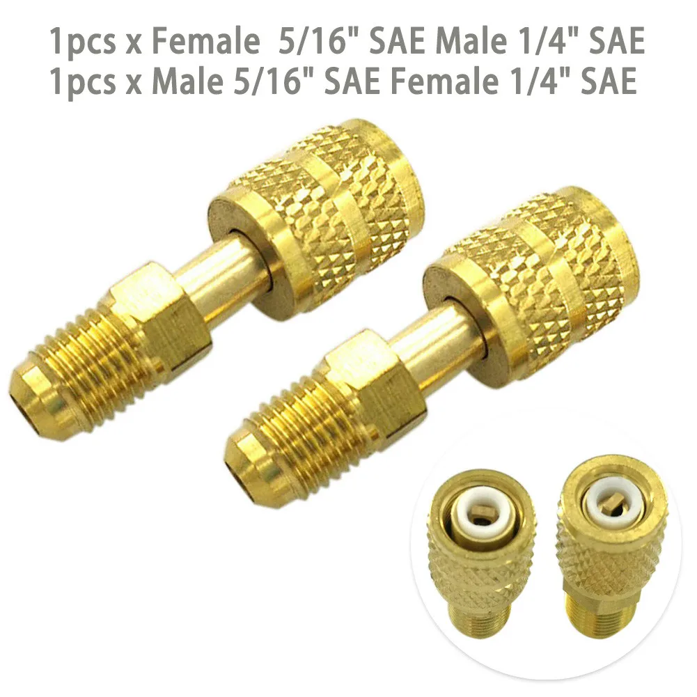 2x R410a адаптер переменного тока 5/16 &quot1/4" SAE папа-мама для клапанной системы