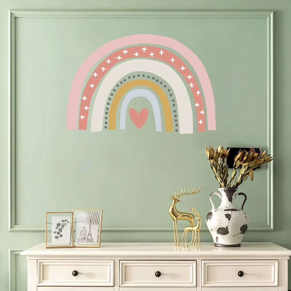 

Rainbow Print Wall Sticker, Colorful Self Adhesive Wall Art Decal For Home Decor, Background Wall Decoration And Beautification