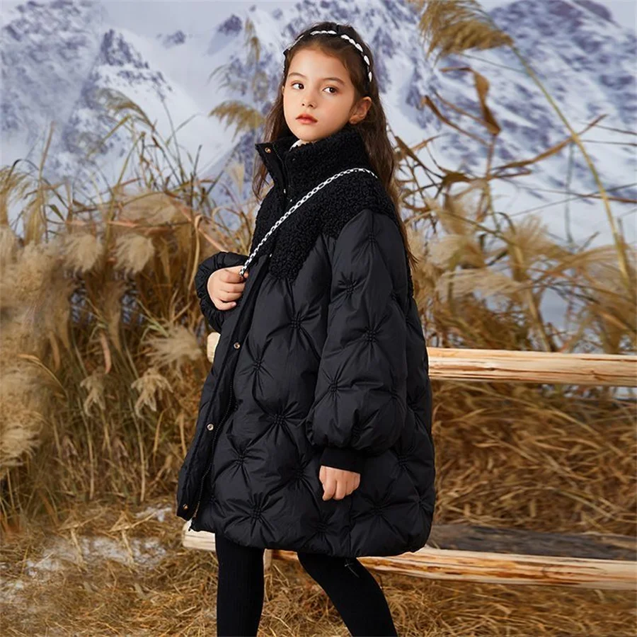 

Girls Winter Padded Coats New Fashion Down Jacket Kid Clothing for Teens Korean Thickened Warm Outerwear Snowsuit 8 10 12 14 Yrs