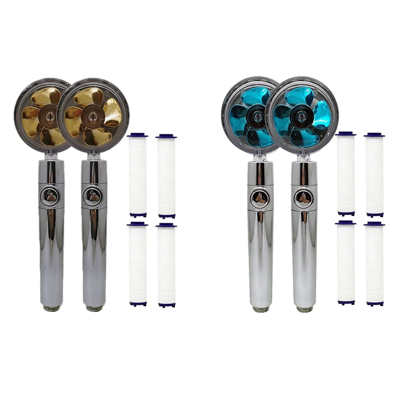 

Handheld Turbocharged Pressure Propeller Shower - Turbo Fan Shower Head with Filter and Pause Switch
