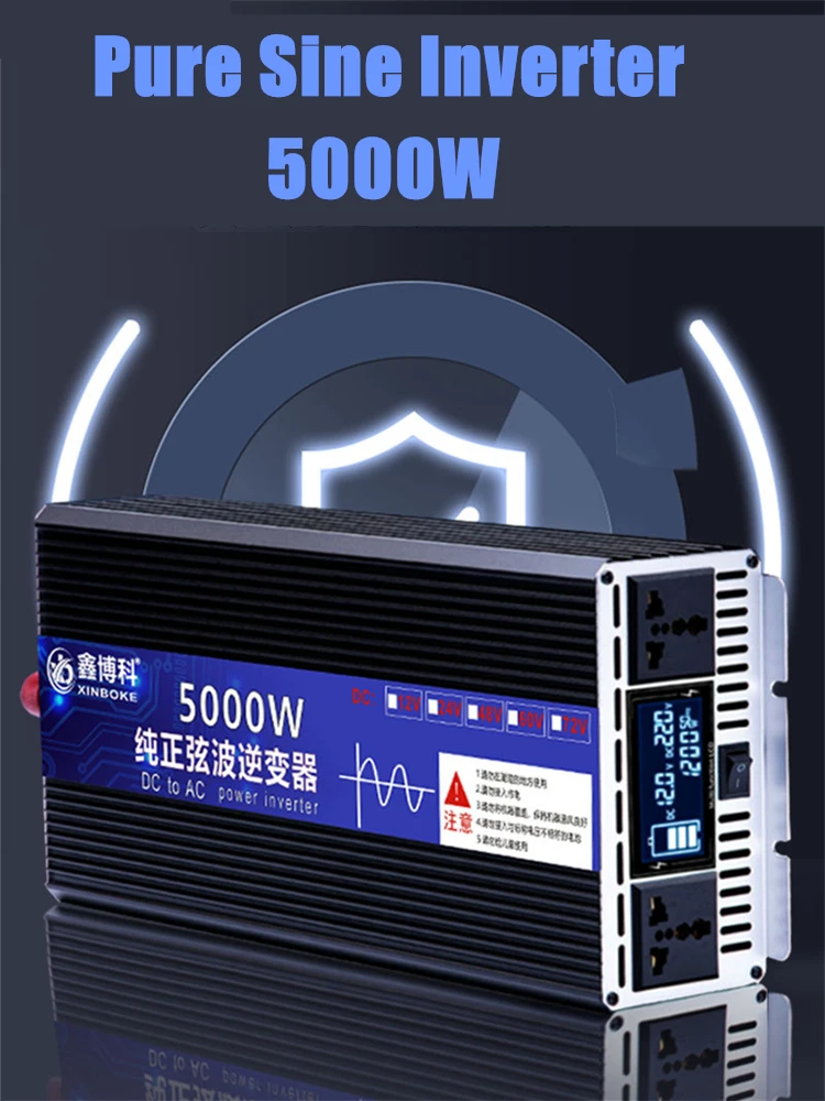 Инвертор солнечной энергии с светодиодный нусоидальным сигналом 5000 Вт 12 В 24 48 60 220