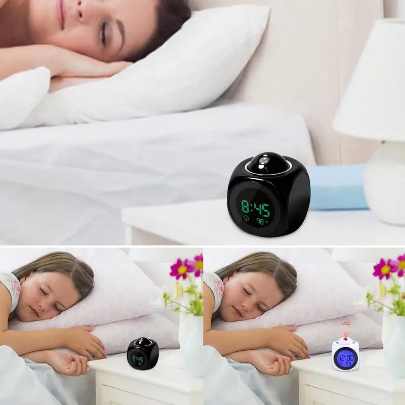 Temperature Display Alarm Led Projector Bedroom Bedside Talk