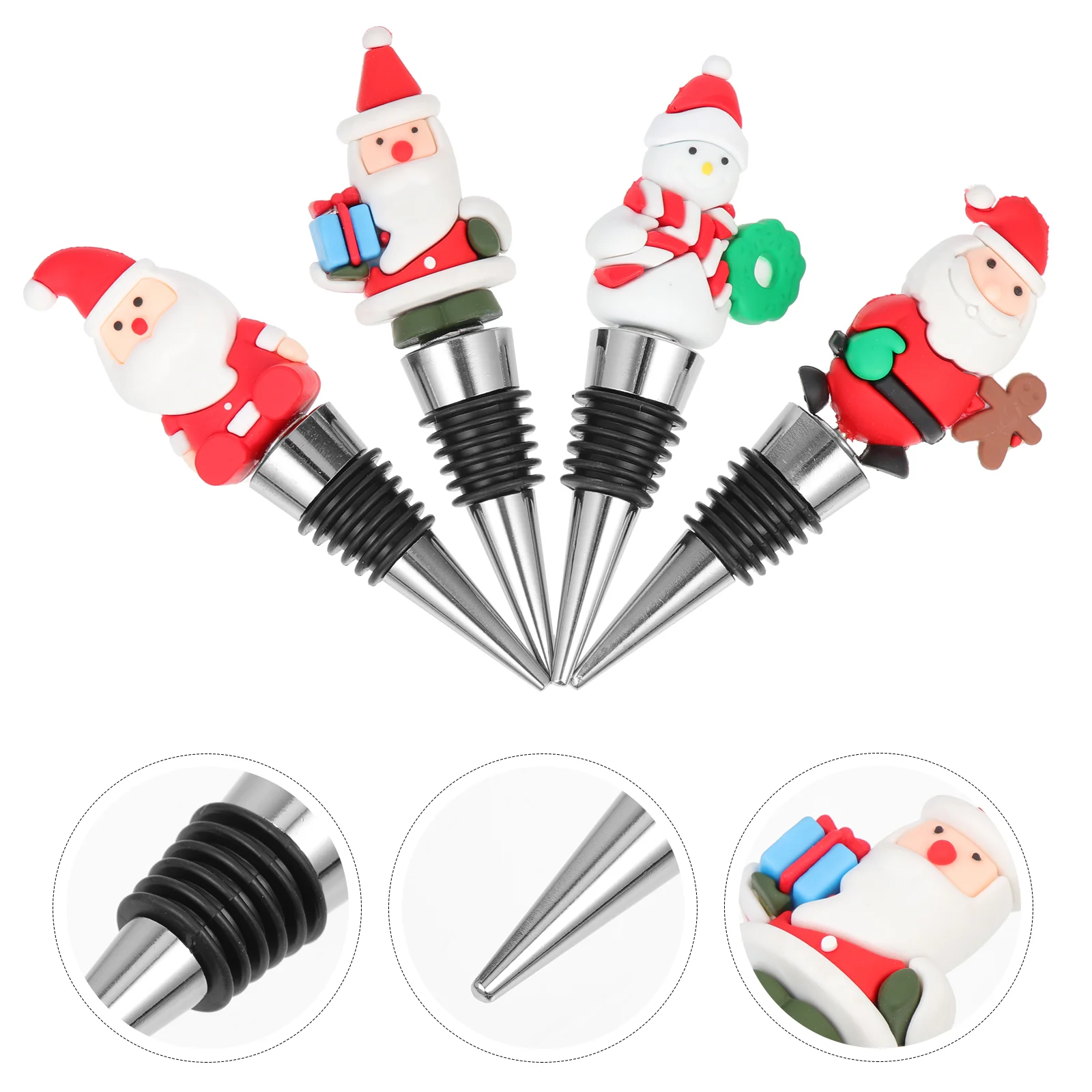 

Stopper Bottle Christmas Santa Cork Champagne Beverage Plugs Claus Sealer Xmas Sealing Preserver Decorative Decor Stoppers